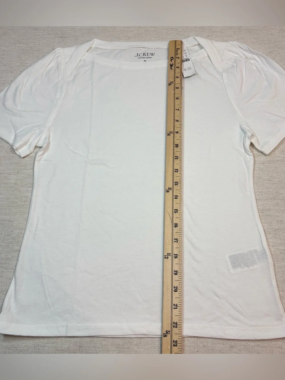 J. Crew New women’s M Vintage Jersey Puff-Sleeve T-shirt in white